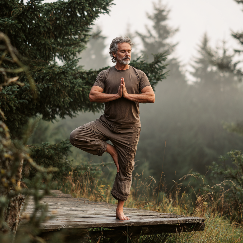 Erfahrene Yoga-Praktizierende in meditativer Pose